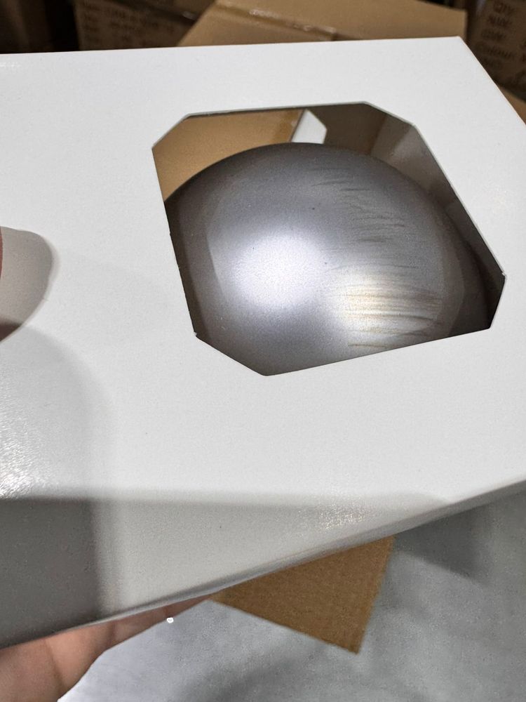 Оформительский шар Finery, 8 см, матовый серебристый-2