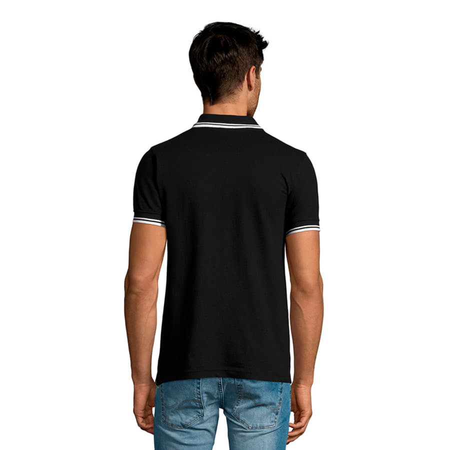 Поло мужское PASADENA MEN 200, черный, белый-2