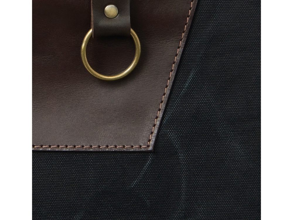 Фартук из канваса с ремнями из натуральной кожи, материал: канвас смесовый, плотность 450 гр/м, натуральная кожа КРС, цвет черный, коричневый темный-6