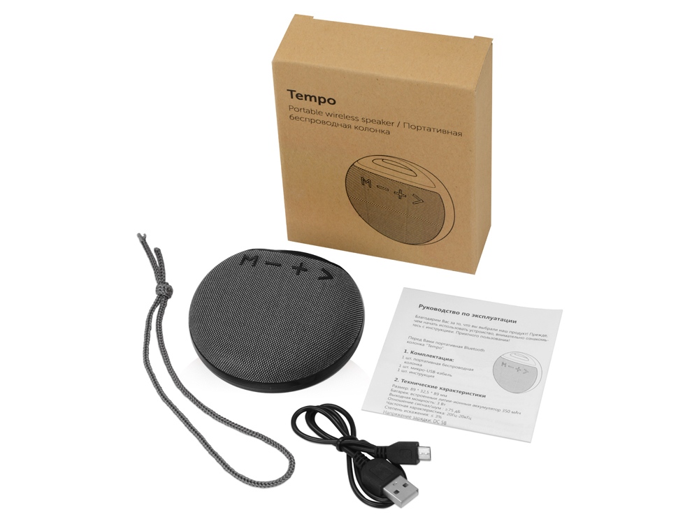 Портативная колонка Tempo, черный-2