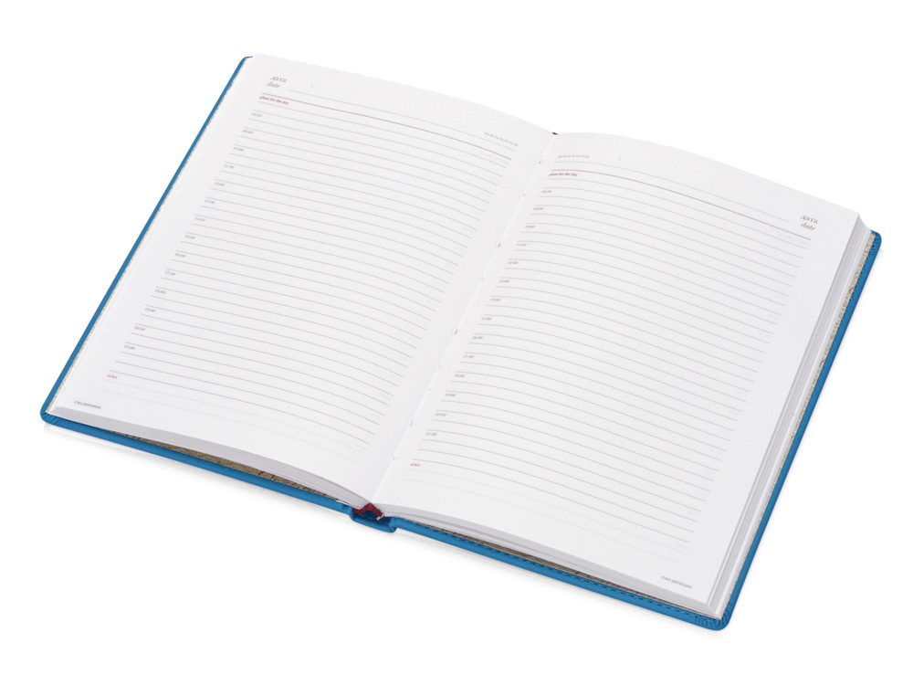 Ежедневник недатированный А5 Velvet, синий флуор-1