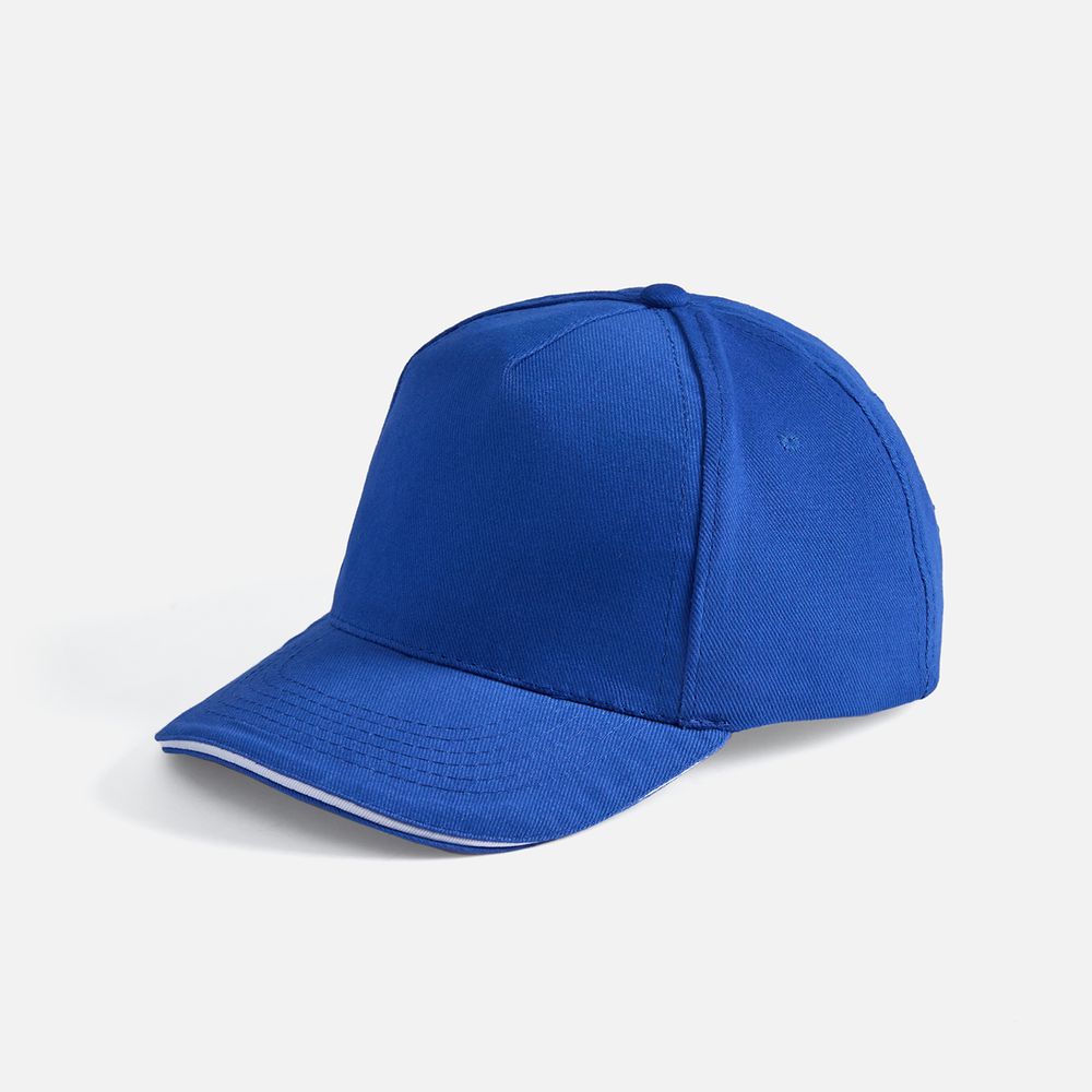 Бейсболка Long Beach, ярко-синяя с белым-0