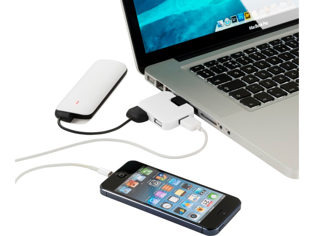 USB Hub Gaia на 4 порта, белый-4