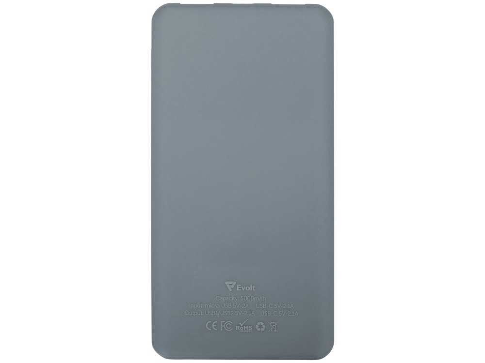 Портативное зарядное устройство Reserve с USB Type-C, 5000 mAh, серый-2