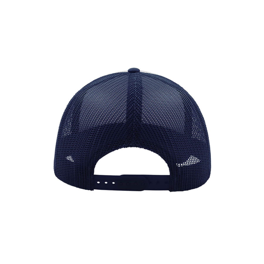 Бейсболка RAPPER, 5 клиньев, пластиковая застежка, белый, темно-синий-5