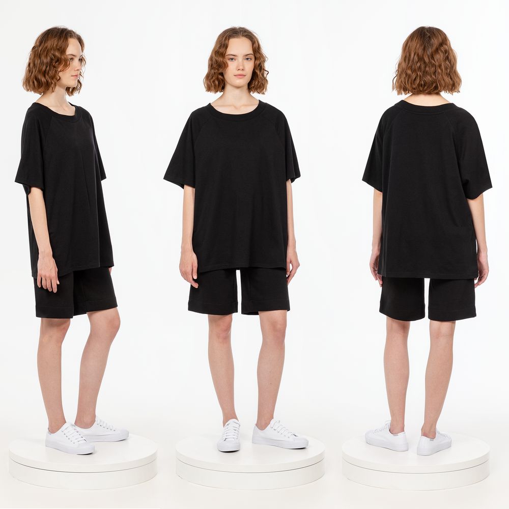 Футболка унисекс оверсайз T2, черная-2