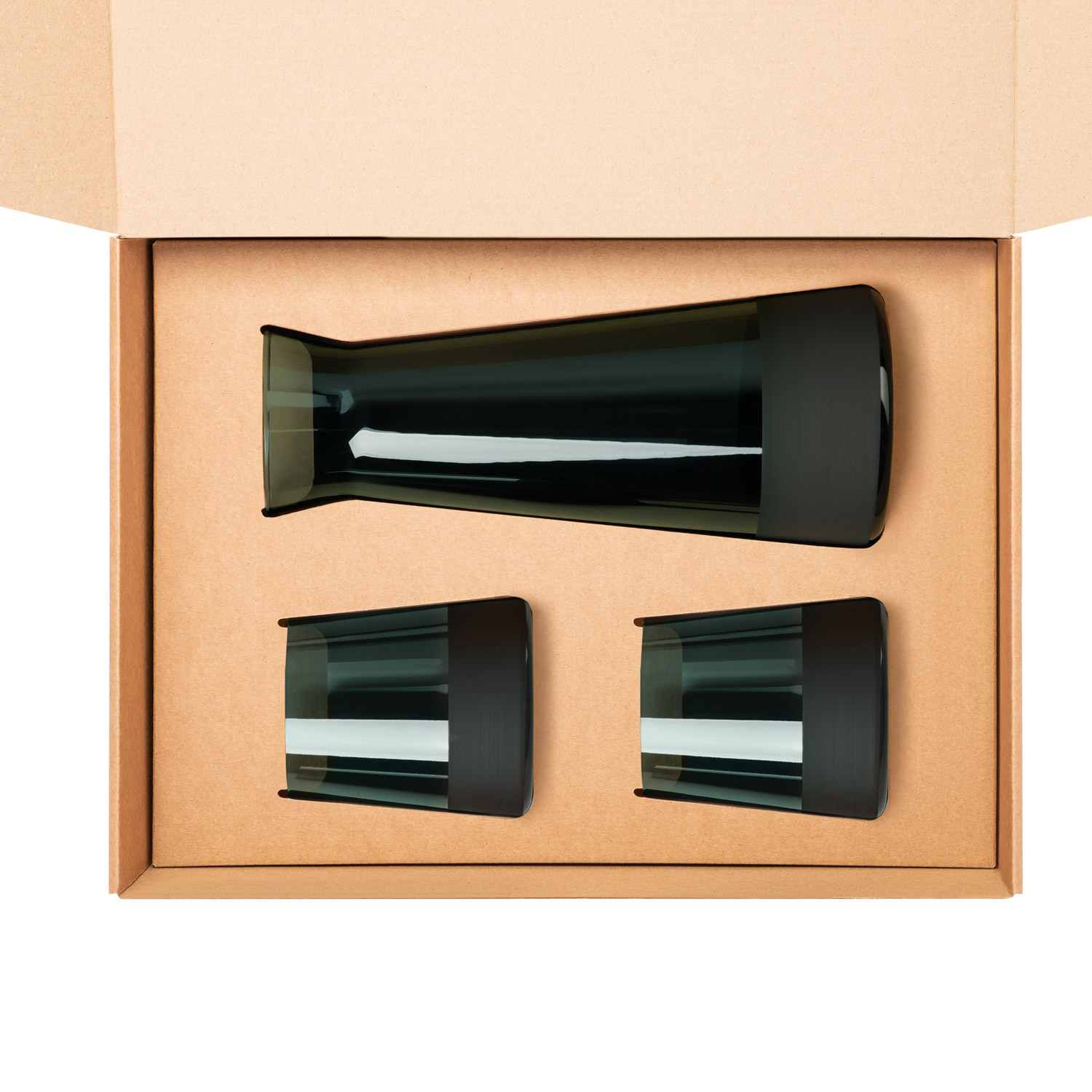 Подарочный набор декантер + 2 стакана Emerald, зеленый-1