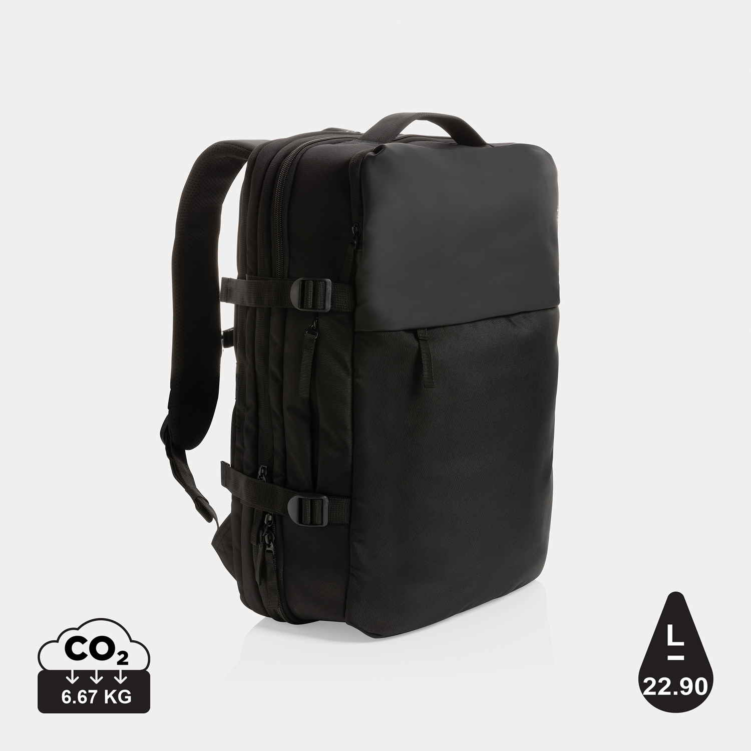 Рюкзак для путешествий Swiss Peak из rPET AWARE™ с регулируемым объемом, 15.6"-15