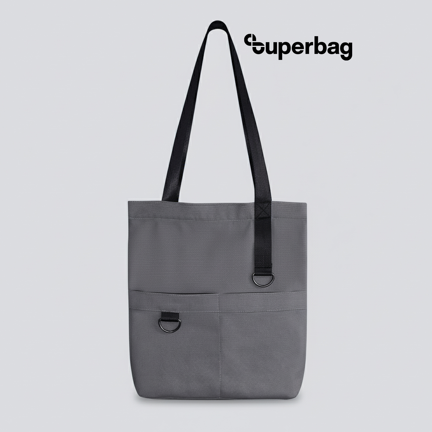 Шоппер Superbag ZIP, с двумя карманами и молнией (серый)-0