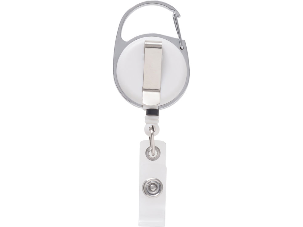 Бейдж с рулеткой-карабин Favor, белый-4