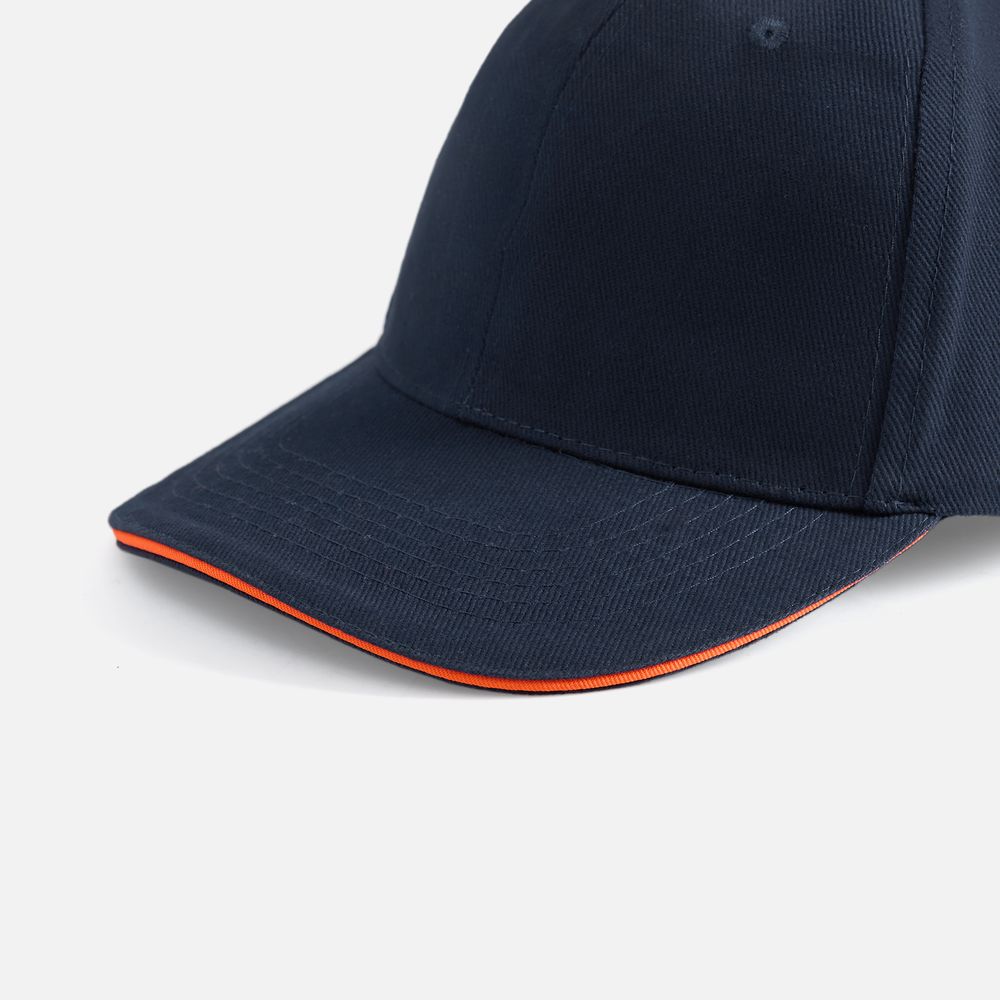 Бейсболка Buffalo, темно-синяя с неоново-оранжевым-1