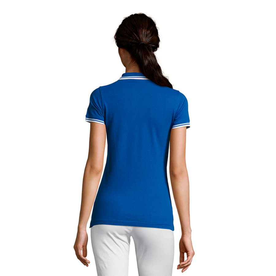 Поло женское PASADENA WOMEN 200, синий, белый-2
