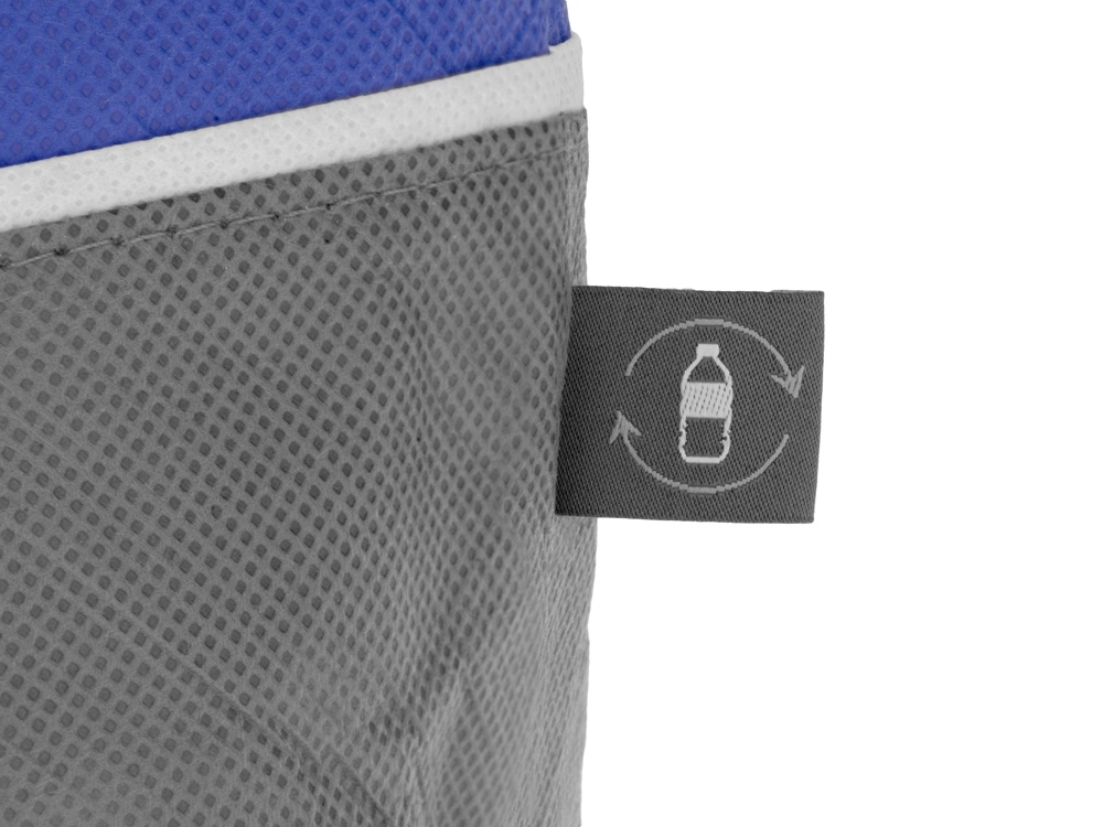 Сумка-холодильник Reviver с длинными ручками из нетканого переработанного материала RPET, синий/серый-5