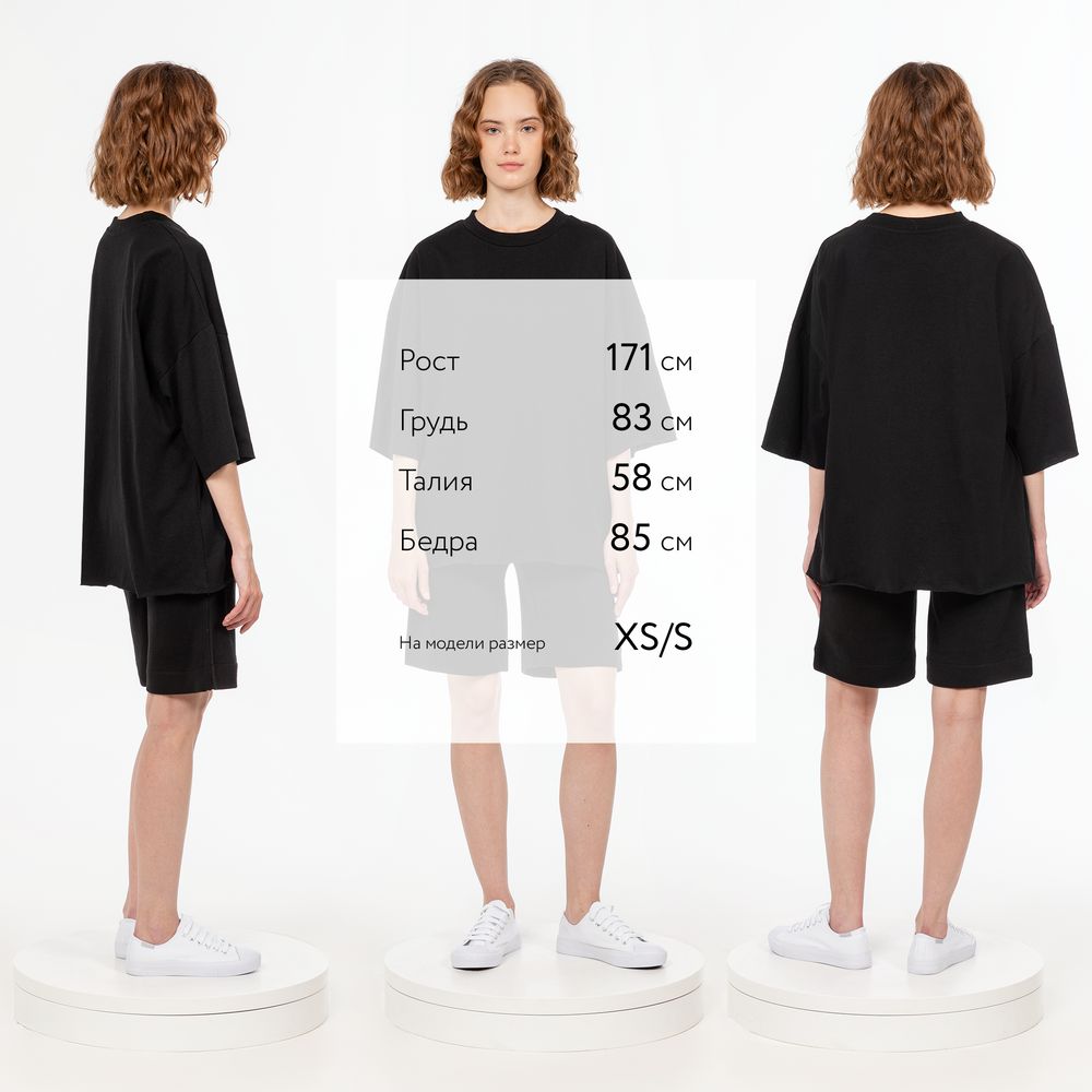 Футболка унисекс оверсайз T1, черная-3