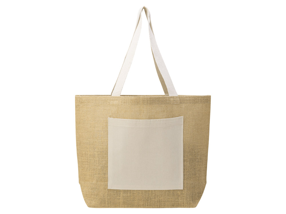 Сумка Jute джутовая с широким дном, натуральный-3