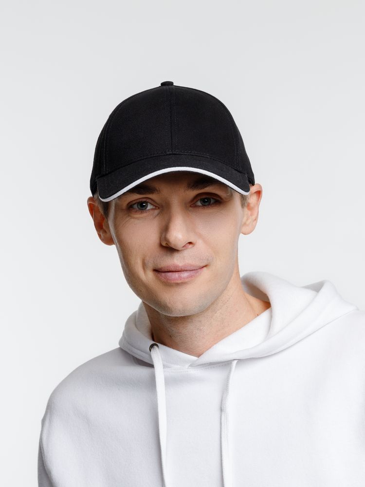 Бейсболка Spiker, черная с белым-5