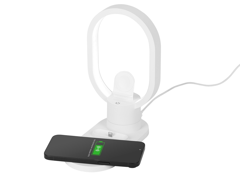 Беспроводная зарядная станция 4-в-1 Portal c лампой, 15 Вт, белый-4