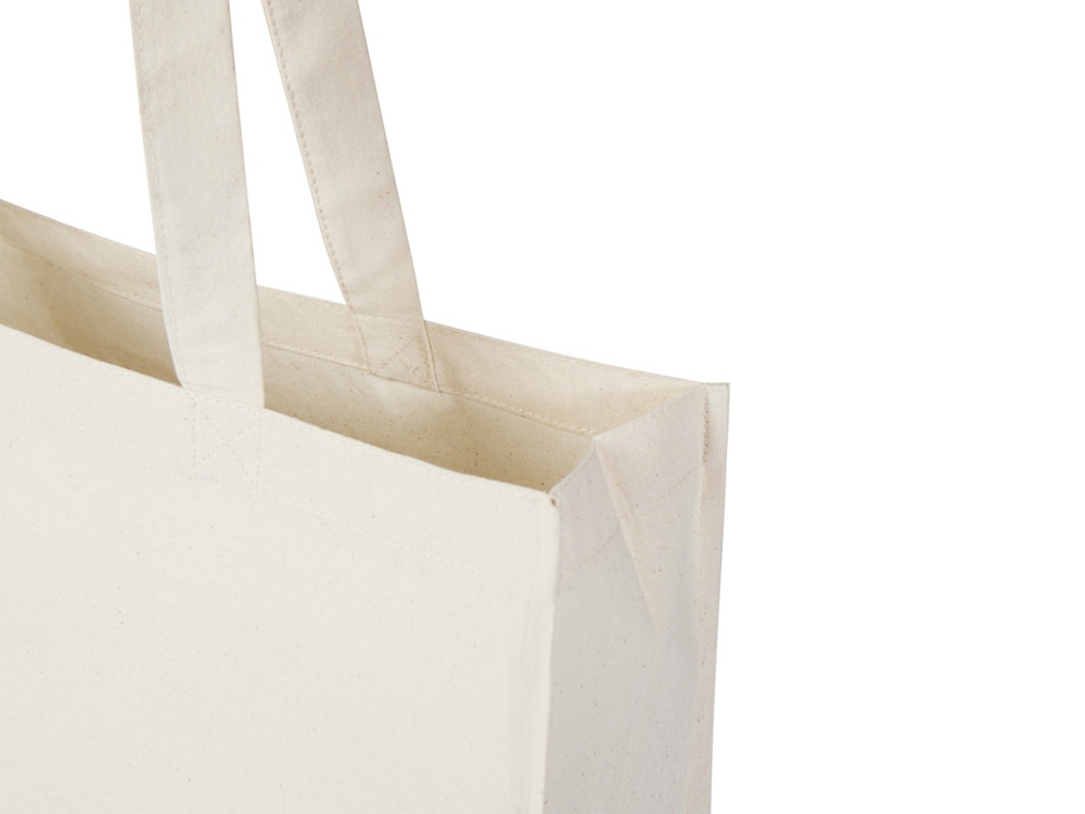 Orissa эко-сумка из органического материала GOTS с полной ластовицей, 180 г/м², 14 л - Натуральный-3