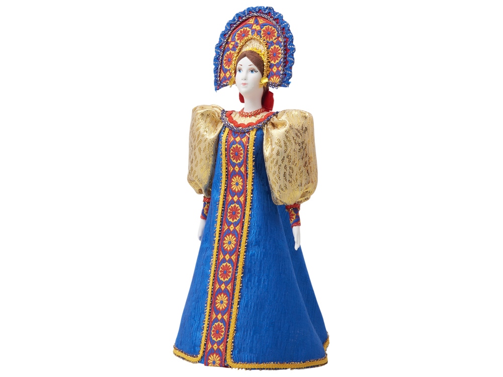 Подарочный набор: кукла фарфоровая, чай Малина с мятой, синий-6