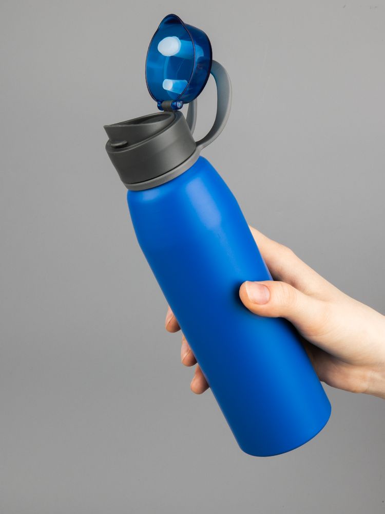 Бутылка для воды Billy Gym, матовая синяя-4