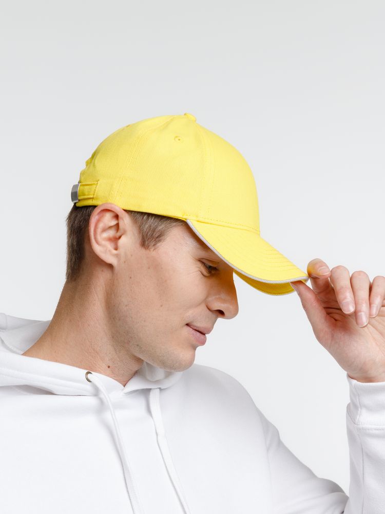 Бейсболка Spiker, желтая с белым-3