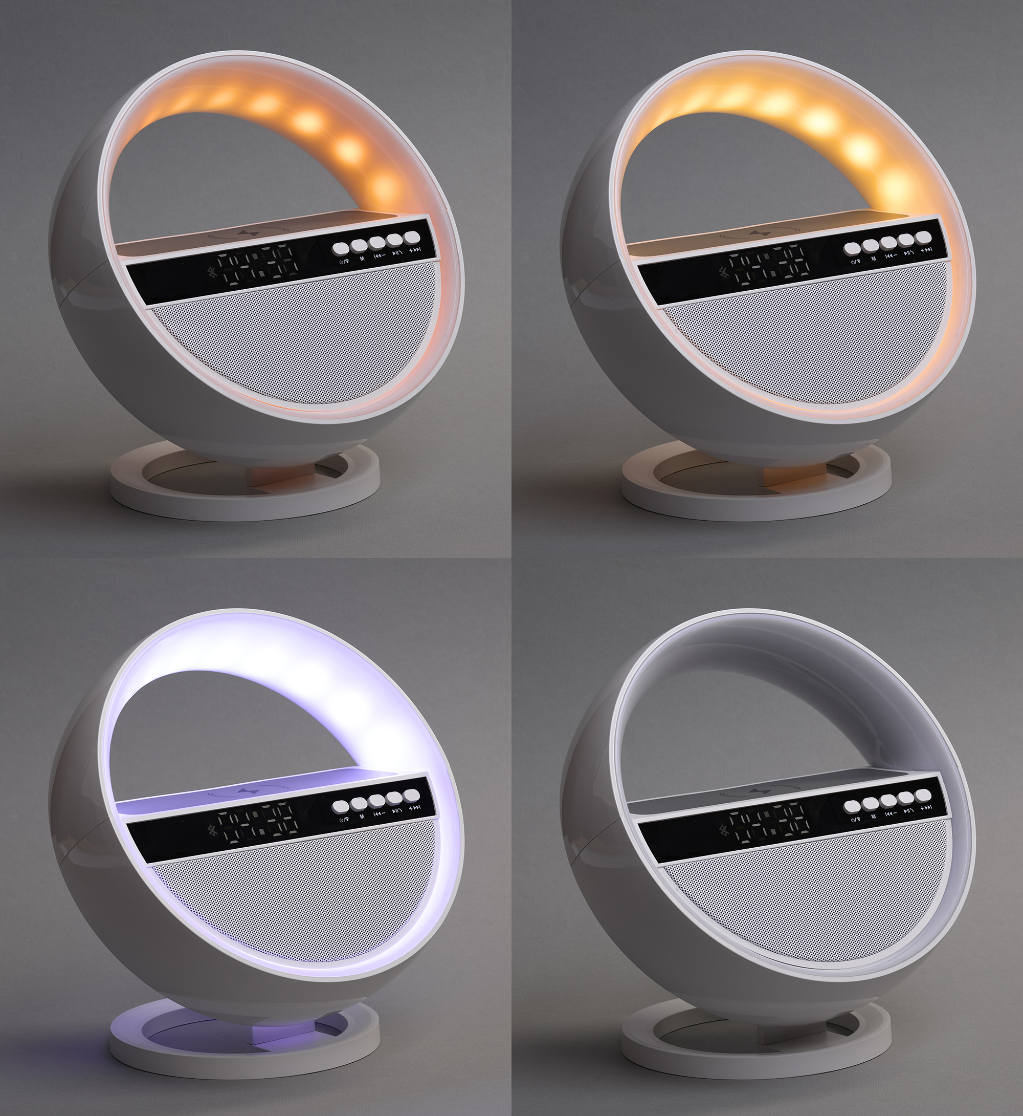 Bluetooth колонка "Smart Orb" 5Вт с беспроводным (15W) ЗУ, лампой, часами, FM радио-3