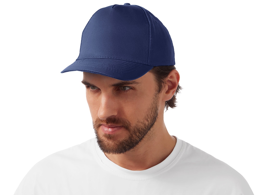 Бейсболка Poly 5-ти панельная 120гр, темно-синий-1