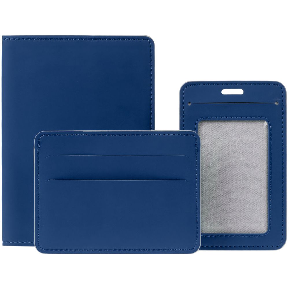 Чехол для карточек Shall Simple, синий-3
