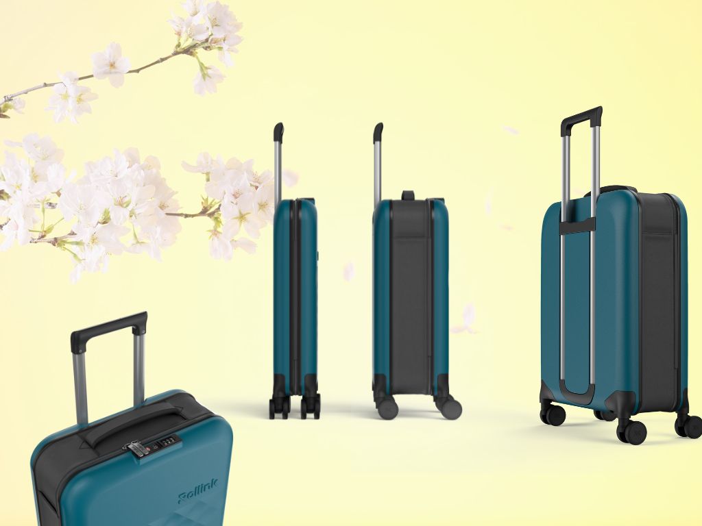 Чемодан складной Rollink Vega 360 55x40x20 см, 4 колеса, сине-зеленый-10