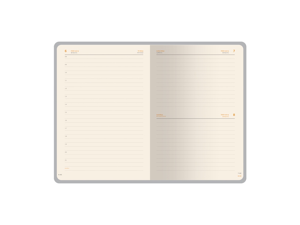 Ежедневник А5 датированный Boston 2026, темно-синий с голубым обрезом-10