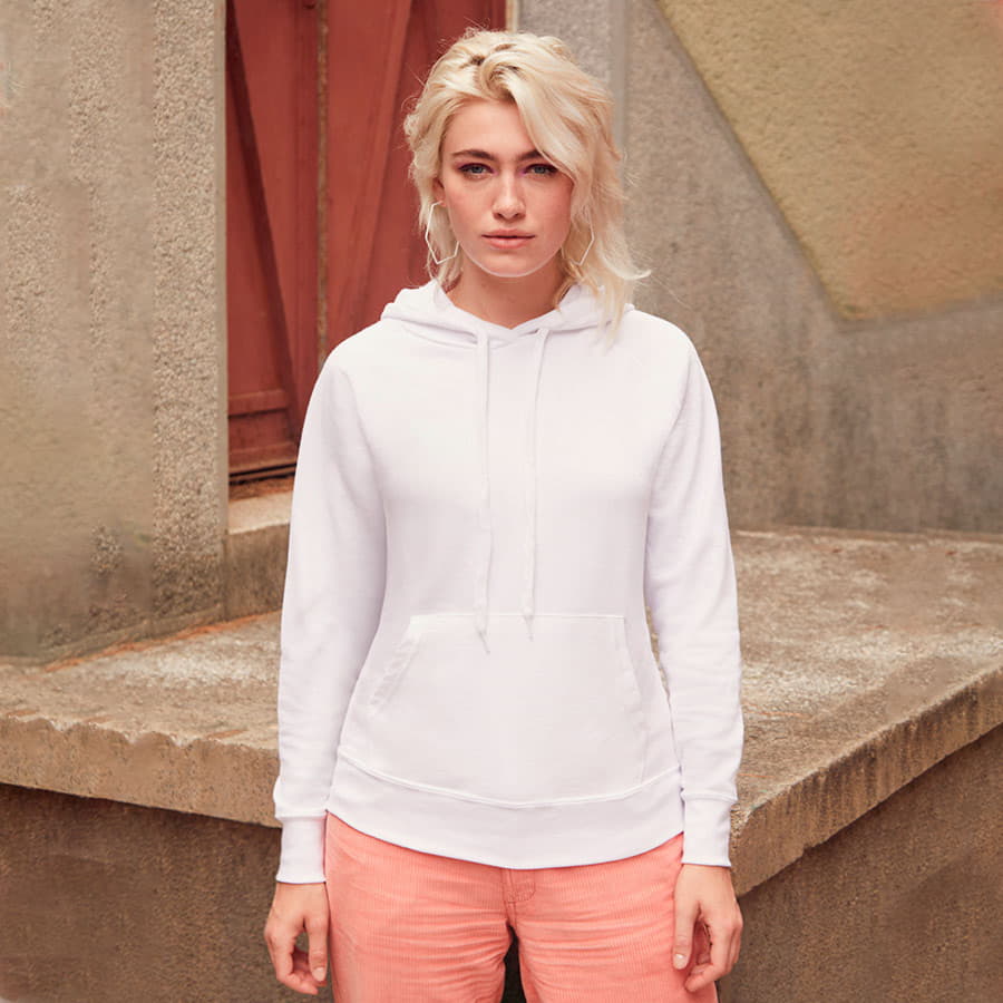 Толстовка женская без начеса LIGHTWEIGH HOODED SWEAT 240, серый меланж-1