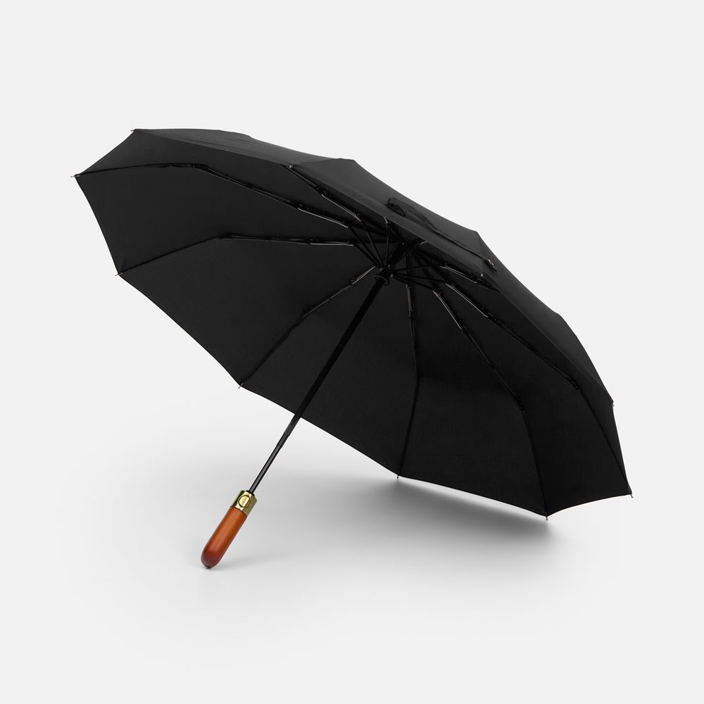 Зонт складной Cloudburst в подарочной упаковке, черный-0