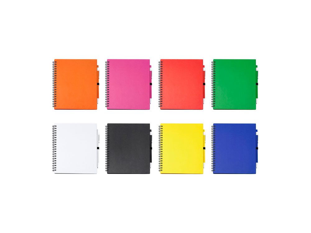 Блокнот LEYNAX с ручкой из переработанного картона, красный-4