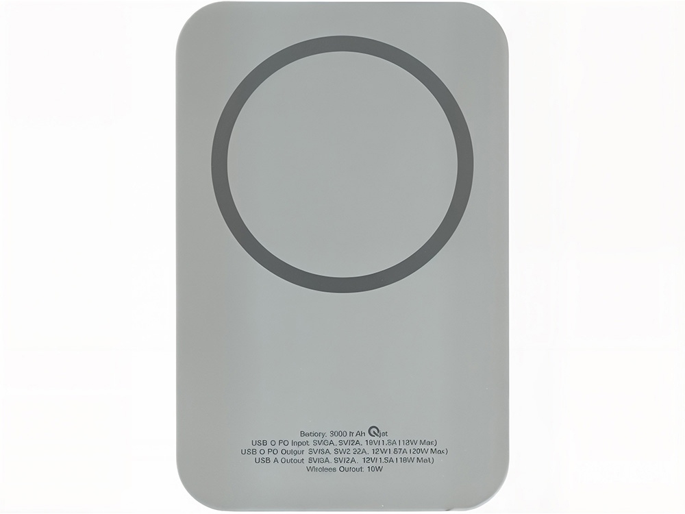 Магнитный беспроводной внешний аккумулятор MagnetIQ, 5000 mah, 10 W, серый Cool gray 7C-2