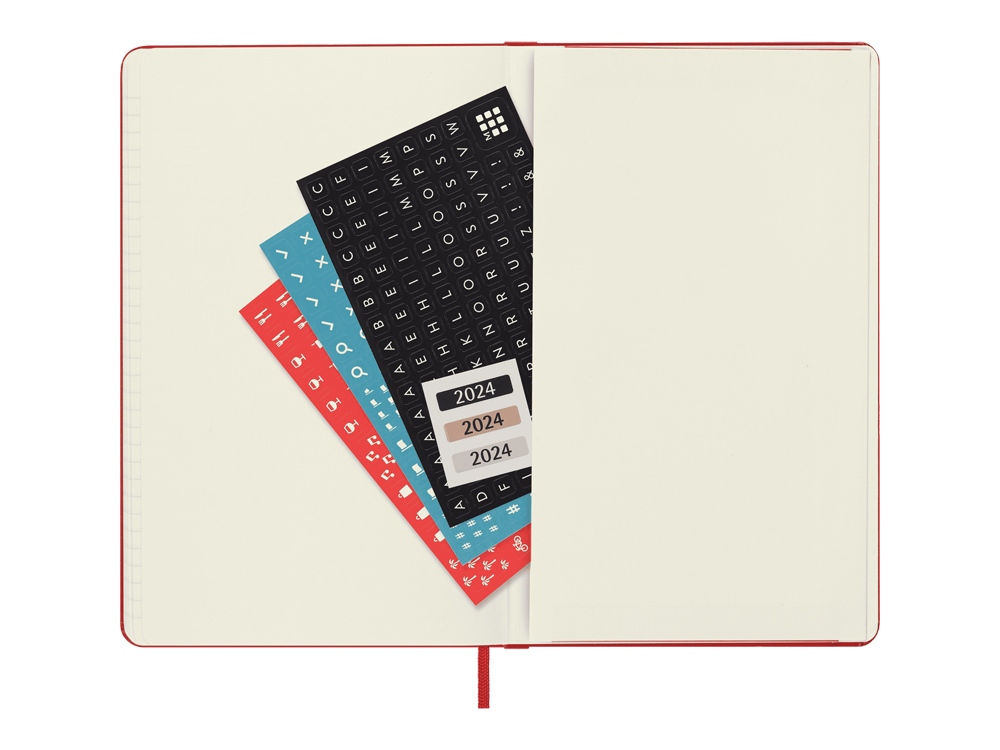 Записная книжка 12 месяцев на 2024 год, в твердой обложке, красный, Large, 13х21-4