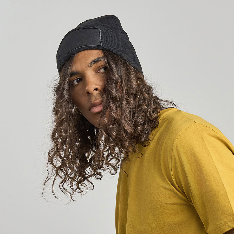 Шапка вязаная  двойная Wind-S с патчем, ярко-синий-4