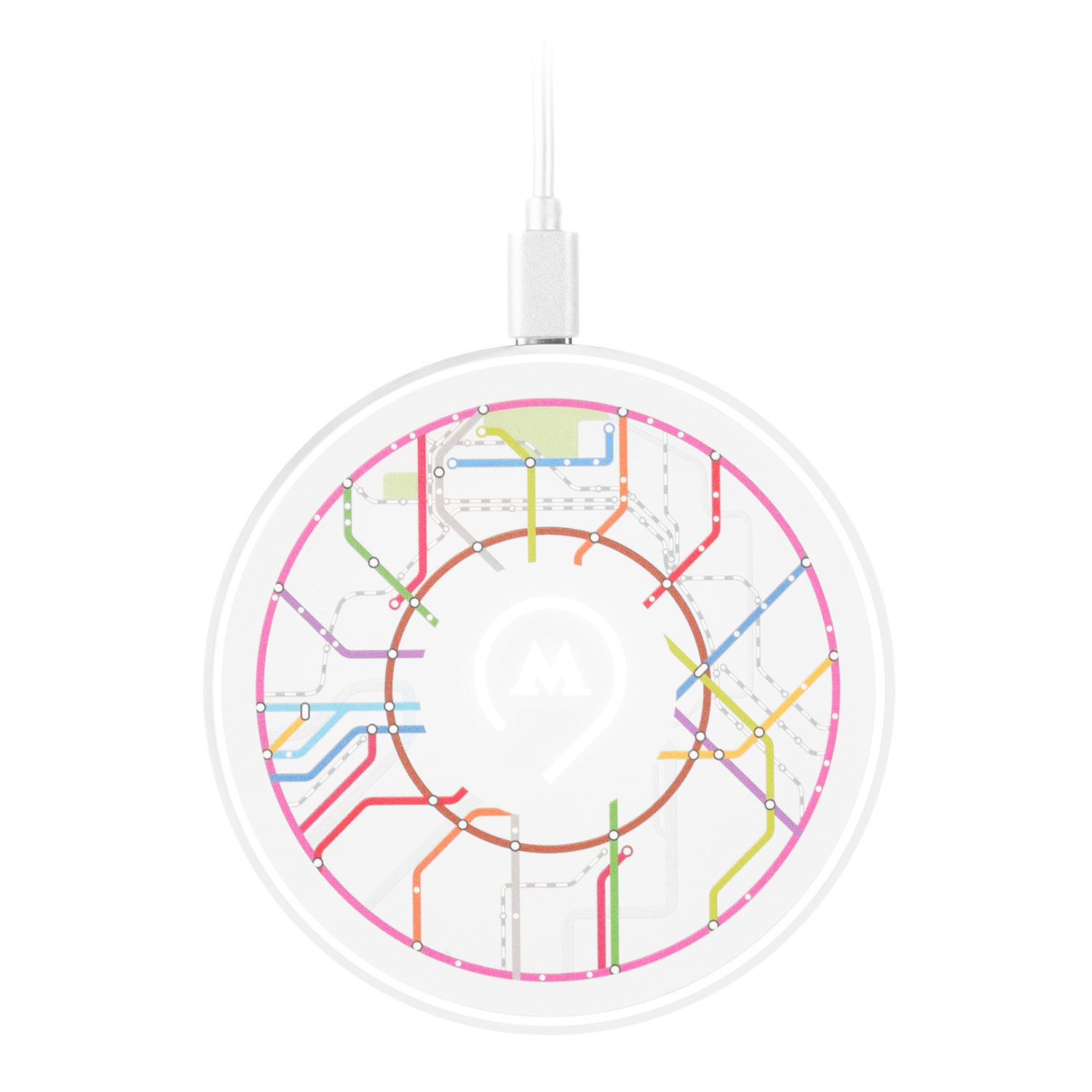 Беспроводное зарядное устройство с подсветкой 15W Auris, белое-1