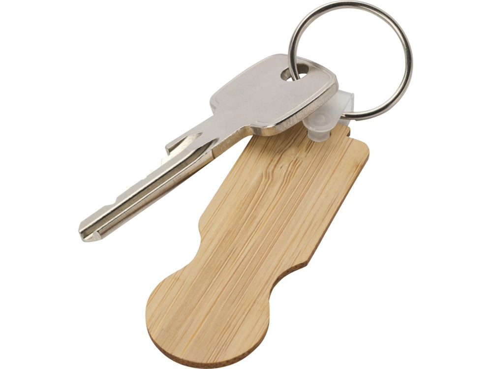 Ronan бамбуковый брелок для ключей в виде чемодана на колесах, натуральный-3