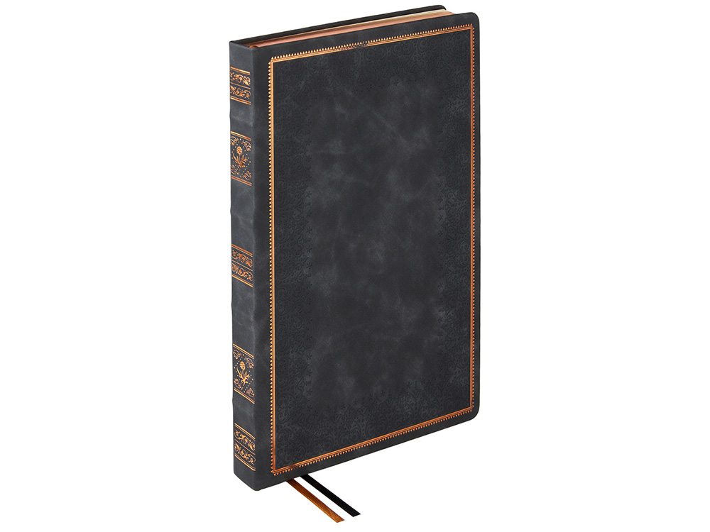 Ежедневник недатированный А4 Royal, черный с бронзовым срезом-2
