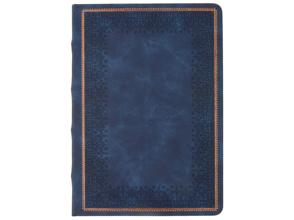 Ежедневник недатированный А5 Royal, синий с бронзовым срезом-1