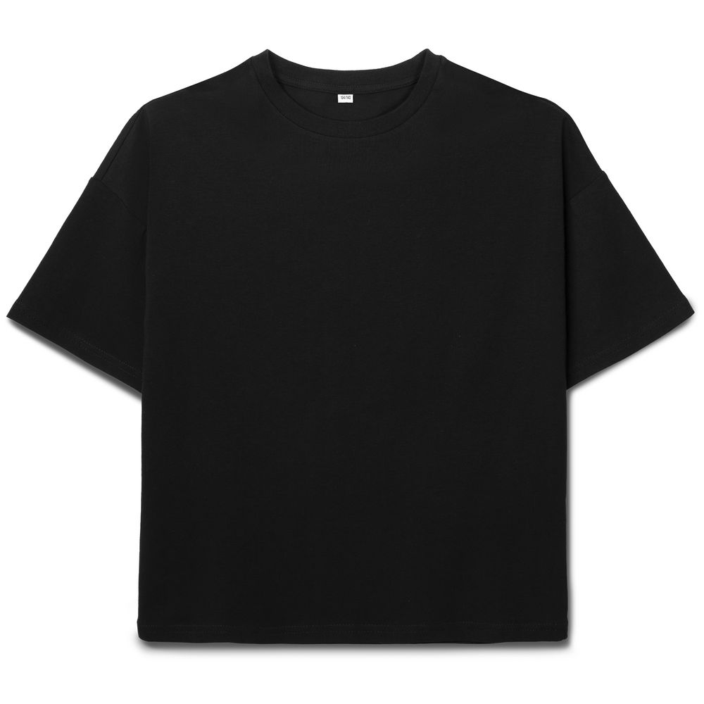 Футболка детская оверсайз Teezer, черная-1