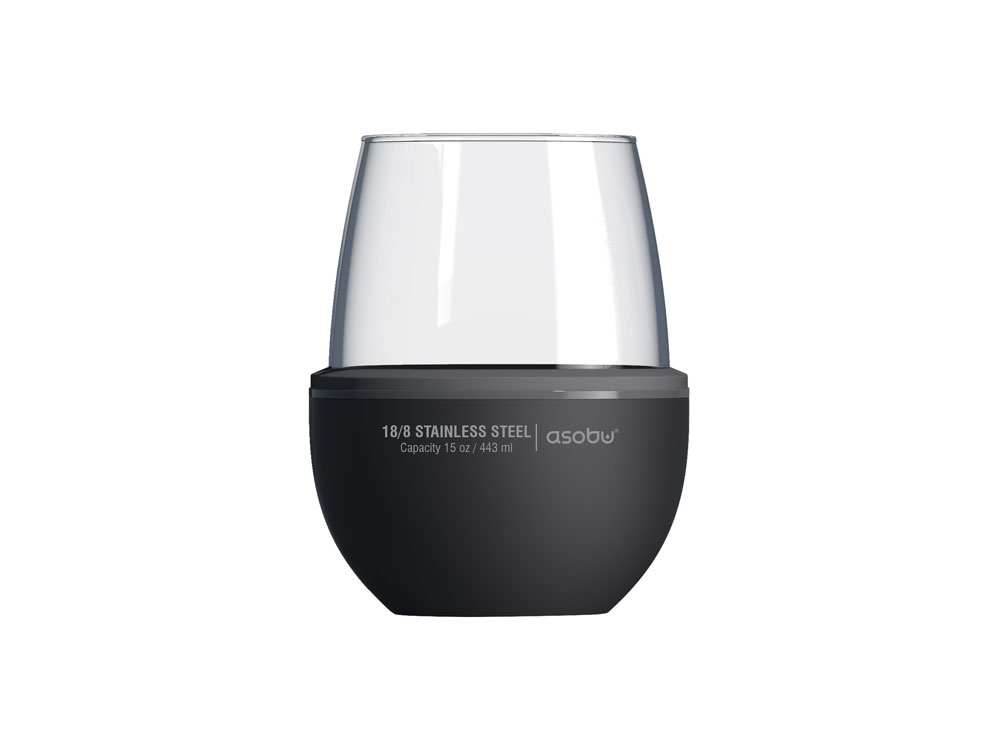 Тумблер для вина WINE KUZIE, черный-1