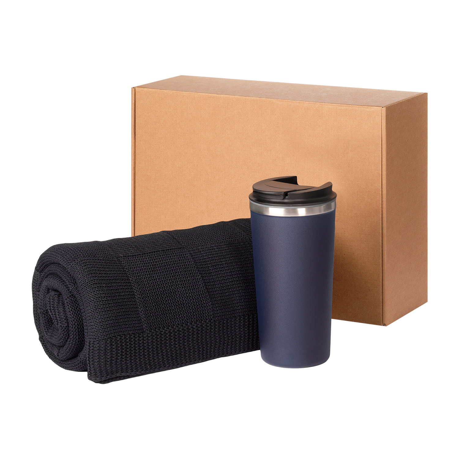 Подарочный набор Palermo, Cella, синий (плед, термокружка)-0