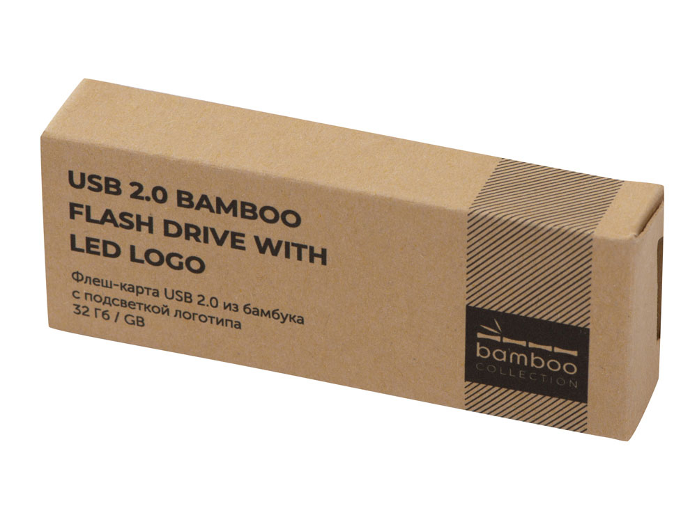 USB 2.0- флешка на 32 Гб c подсветкой логотипа Bamboo LED-4