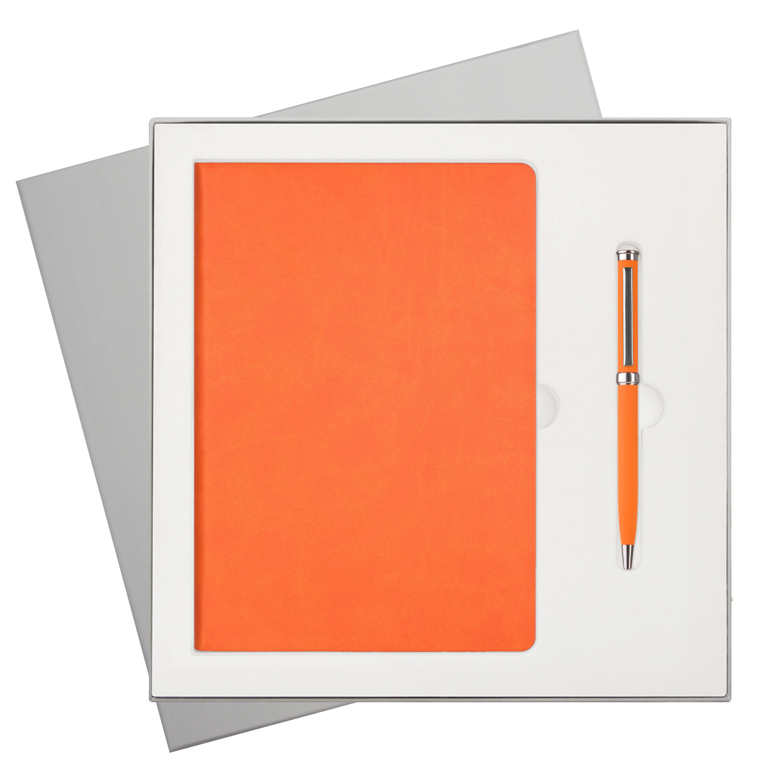 Подарочный набор Латте (Latte NEW), оранжевый (ежедневник, ручка)-0