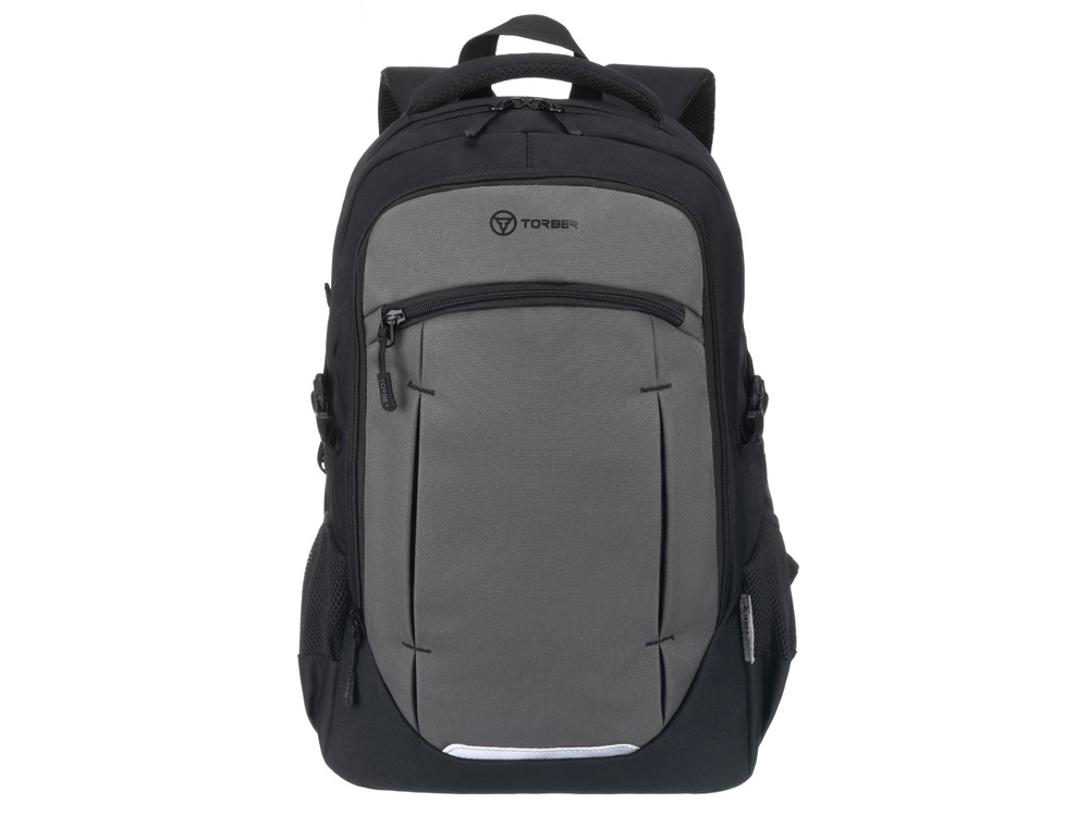 Рюкзак TORBER CLASS X, чёрно-серый, 46 x 32 x 18 см + Мешок для сменной обуви в подарок!-0