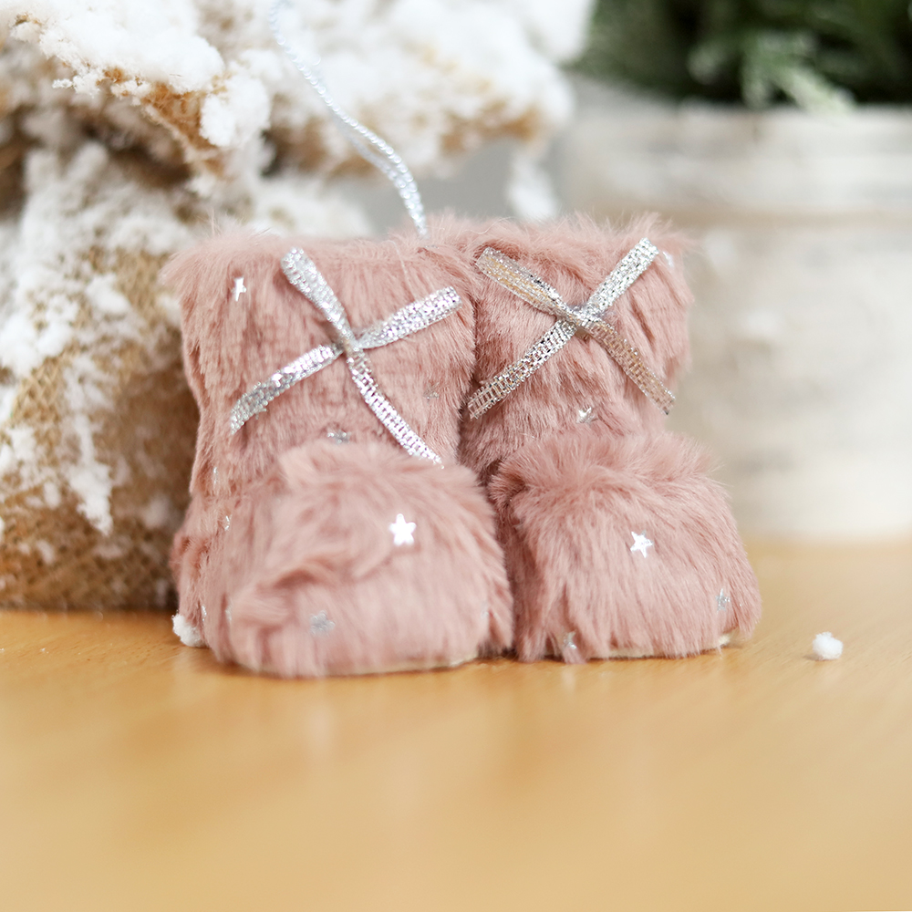 Новогоднее украшение (валенки) Бутс, Розовый-0