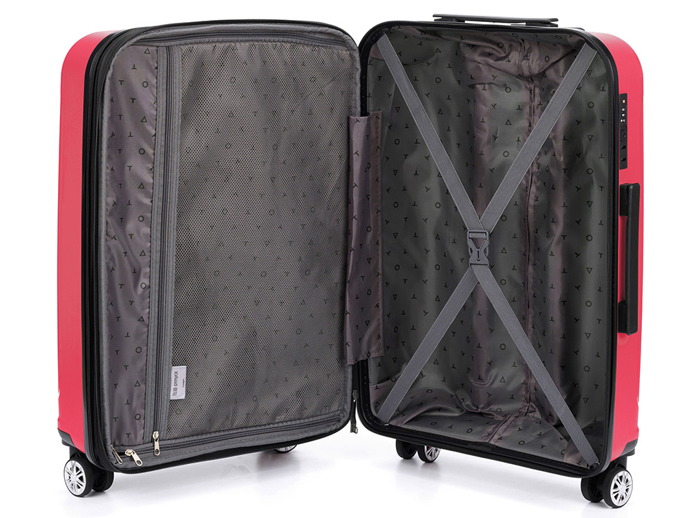 Чемодан TORBER В Отпуск, ярко-розовый, полипропилен, 55 х 36 х 21,5 см, 37 л-2