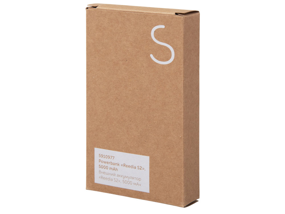 Внешний аккумулятор с подсветкой лого Reedia S2, 5000 mAh, бамбук, черный-9