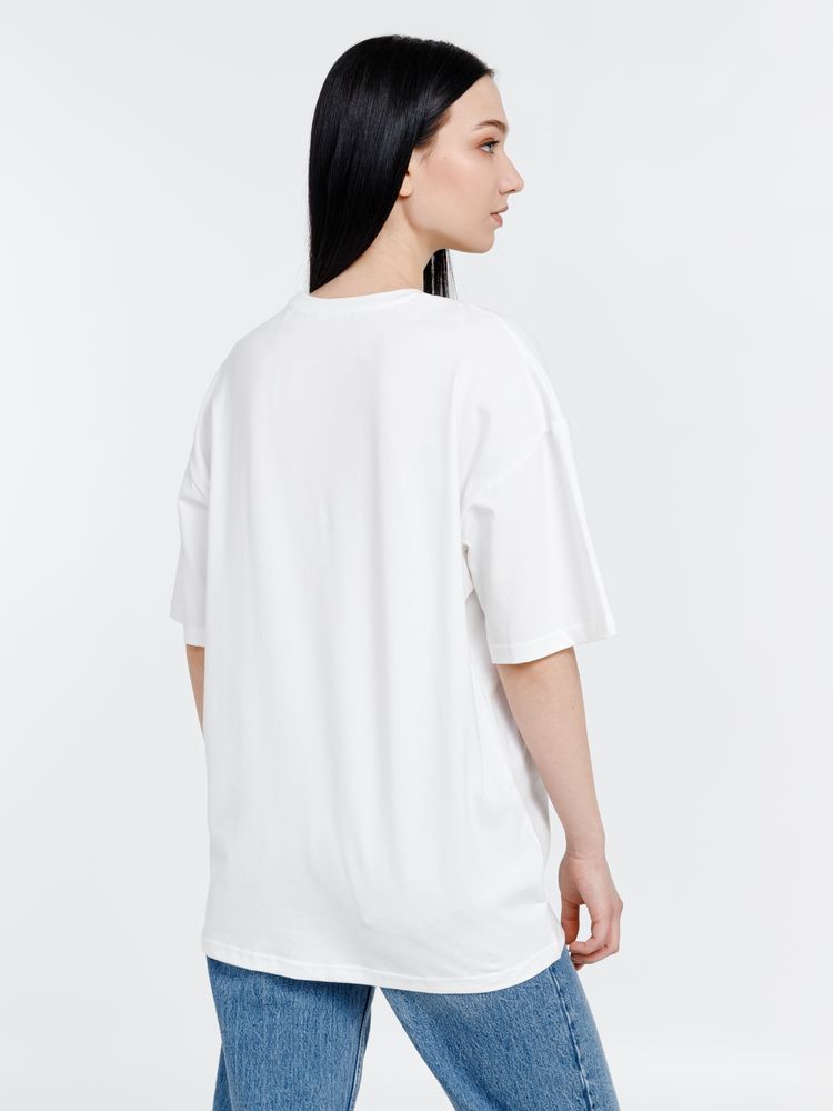 Футболка оверсайз унисекс Big Haul, молочно-белая-4